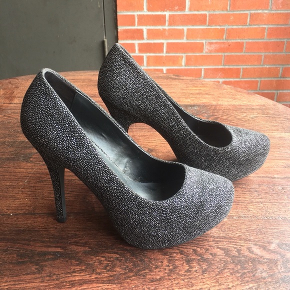 Mix No. 6 sparkly black platform heels - Picture 2 of 6